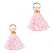 Mini Kwastje 2cm - Gold-country pink